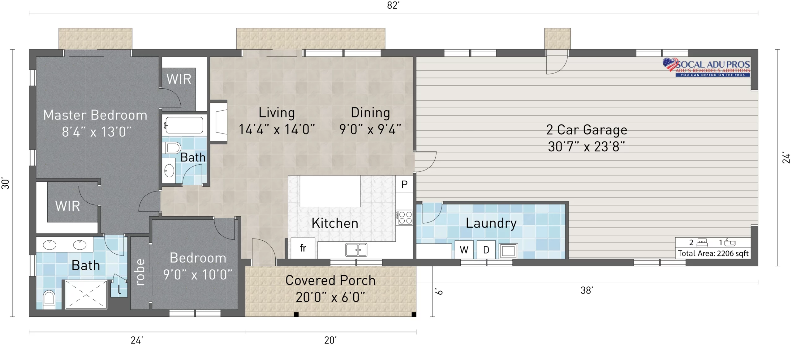 Alpine 1200 Sf 2 Br 2 Bth Detached Adu 928 Sf Garage 120 Sf Covered Porch 01