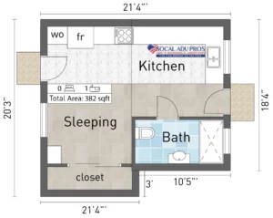 Chino Hills 382 Sf Attached Adu Studio 01