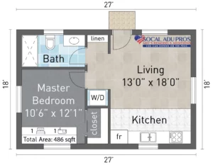 Corona 486 Sf Detached Adu 1 Br 1 Bth 01