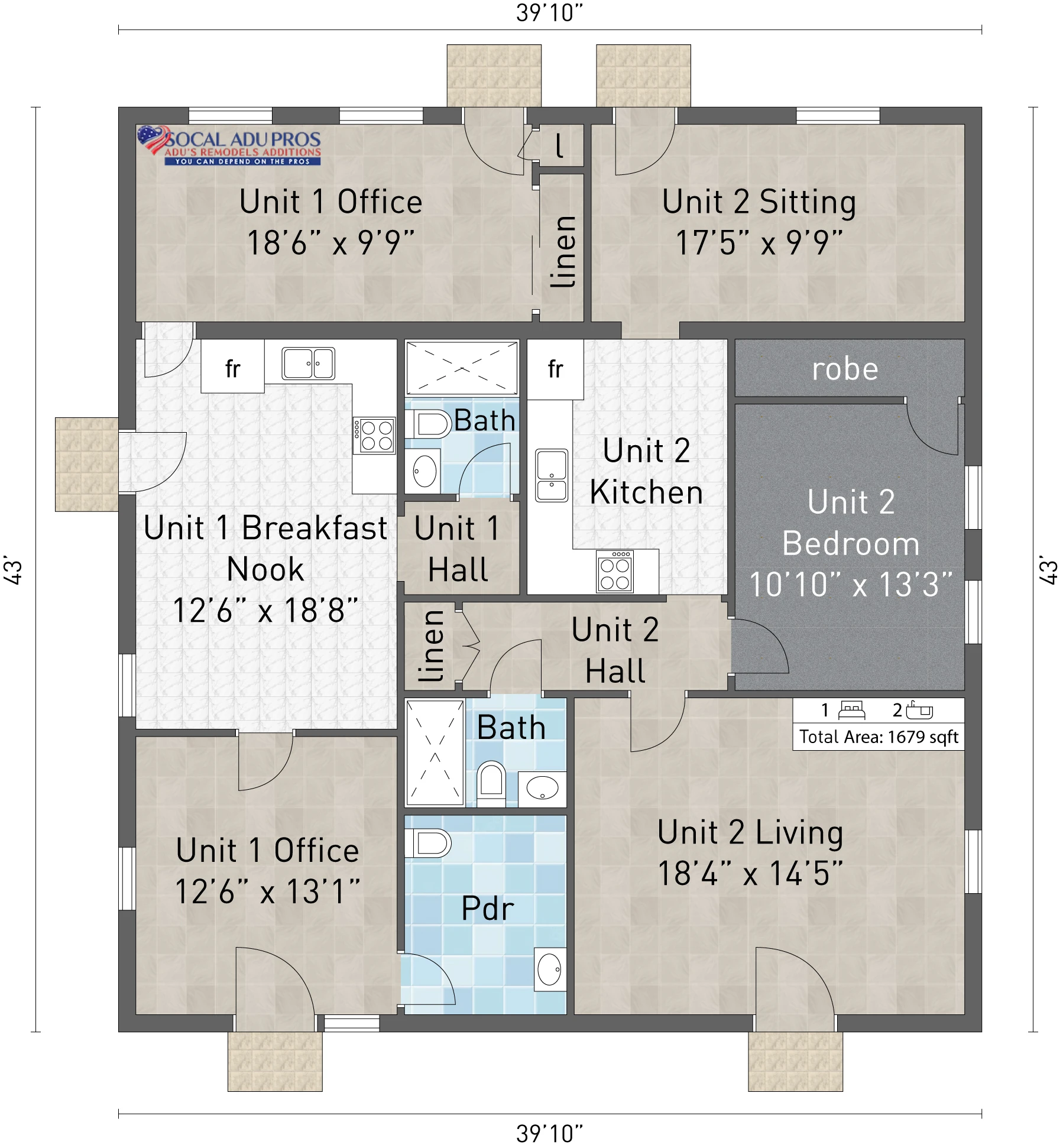Indio 1712 Sf Commercial & Residential Remodel & Addition 01