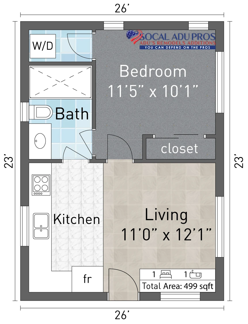 Rancho Cucamonga 499 Sf Detached Adu 1 Br 1 Bth 01