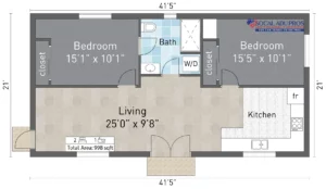 Riverside 998 Sf Detached Adu 2 Br 2 Bth 1 Office 01