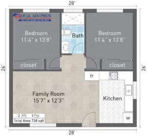 Rouge Ln 728 Sf Attached Adu 2 Br 1 Bth 01