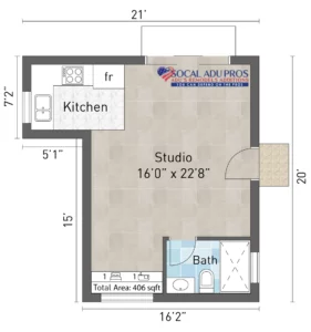 San Diego 406 Sf Detached Adu Studio 01