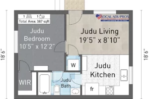 Unit 2 Riverside 456 Sf Attached Jadu 1 Br 1 Bth + 60 Sf 1 Bth Addition 01